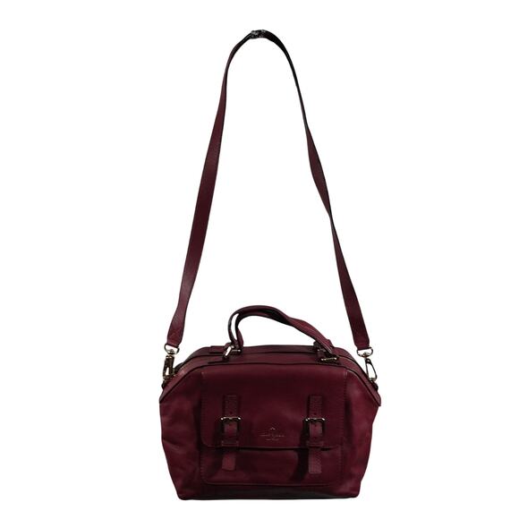 KATE SPADE! RICH BURGUNDY RED GENUINE LEATHER HANDBAG, SHOULDER BAG, PURSE! - Picture 2 of 13